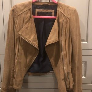 Suede leather jacket from Zara in tan